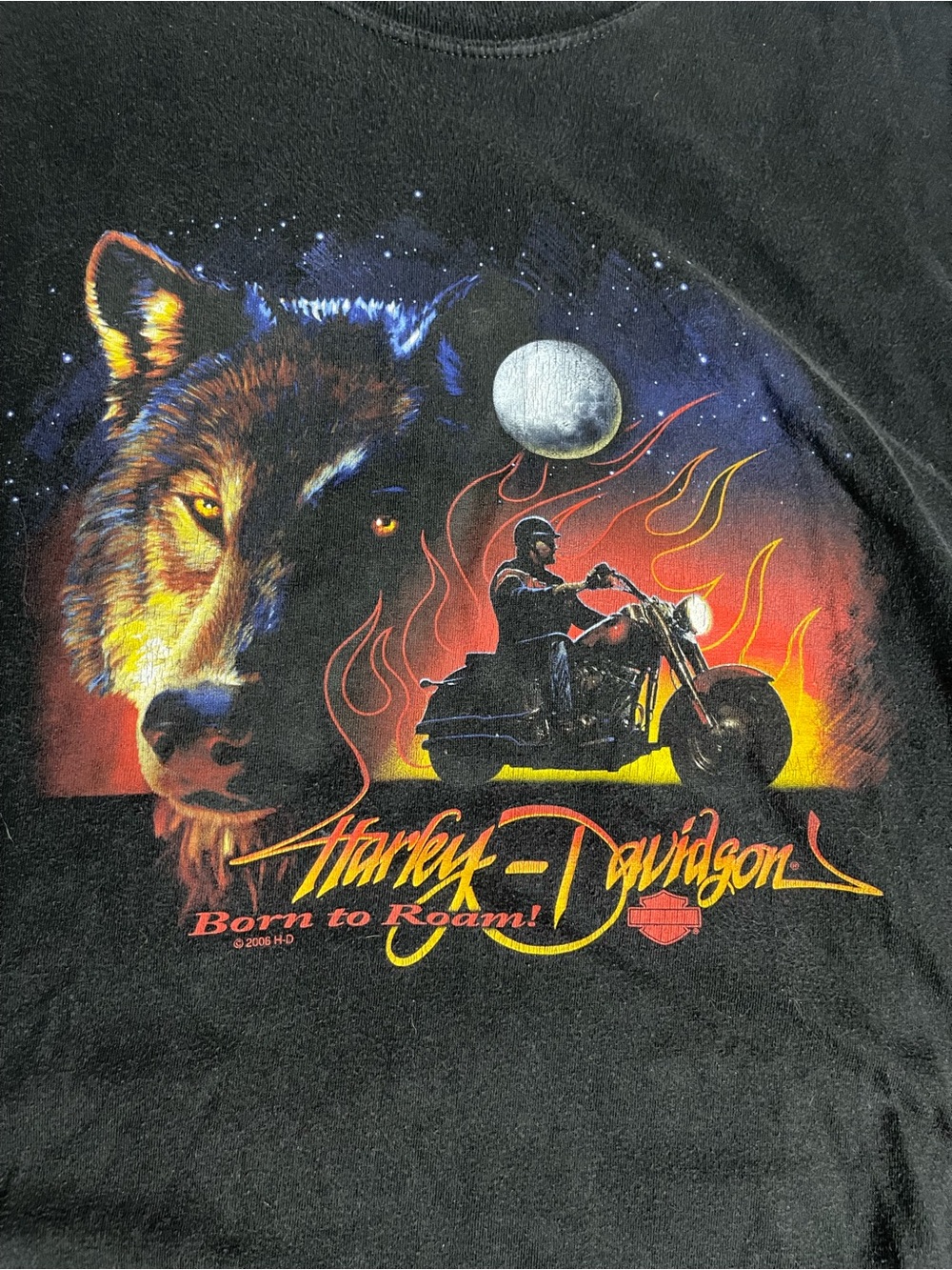 Harley Davidson Shirt Mens Black Wolf Cowboy Skull 2006 Austin Texas